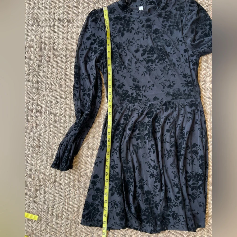 NWT Black Velvet Burnout Fit & Flare Dress Womens‎ Juniors L Y2K Whimsy Goth